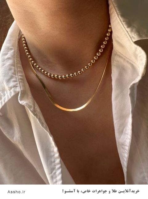 خرید گردنبند طلا پوست ماری